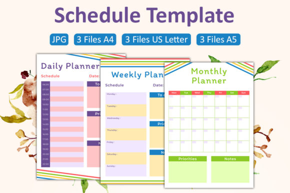 Colorfull Schedule KDP Interiors: Vibrant Planner Assets