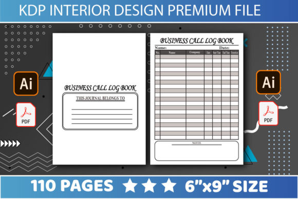 KDP Interiors Business Call Log Book Template