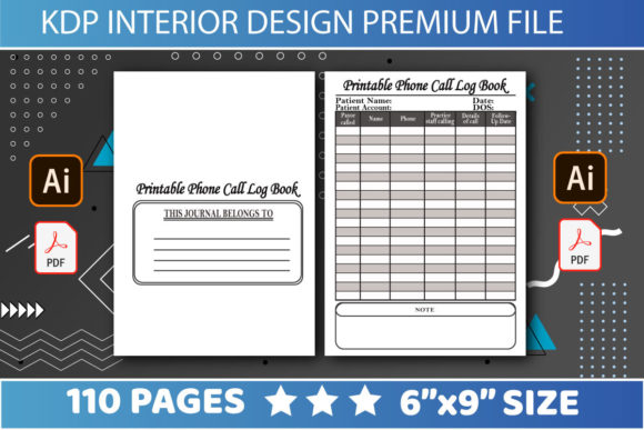 KDP Interiors Printable Call Log Book: A Practical Guide to 6x9 No-Bleed Layouts