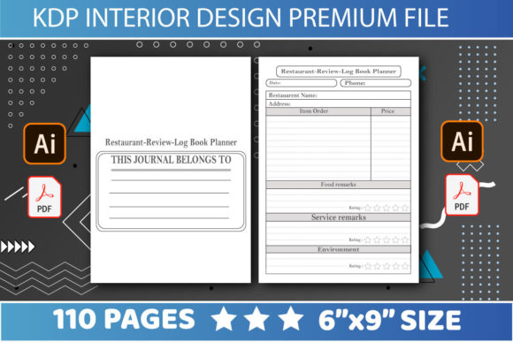 KDP Interiors Restaurant Review Planner: A Comprehensive Guide to Customizable 6x9 Templates