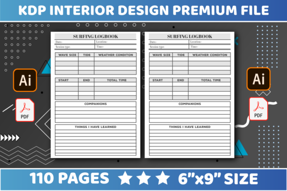 KDP Interiors Surfing Logbook: A Practical Guide to Creating Functional Wave Journals