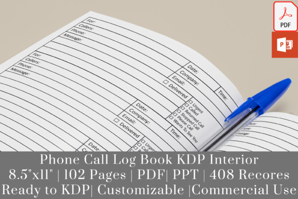 Maximizing KDP Profits with Editable Phone Call Log Book Interiors